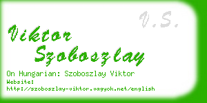 viktor szoboszlay business card